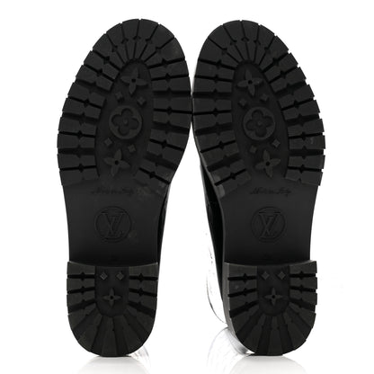 Louis Vuitton Rubber Embossed Monogram Drops Flat Half Boots 39 Black 6 of 10
