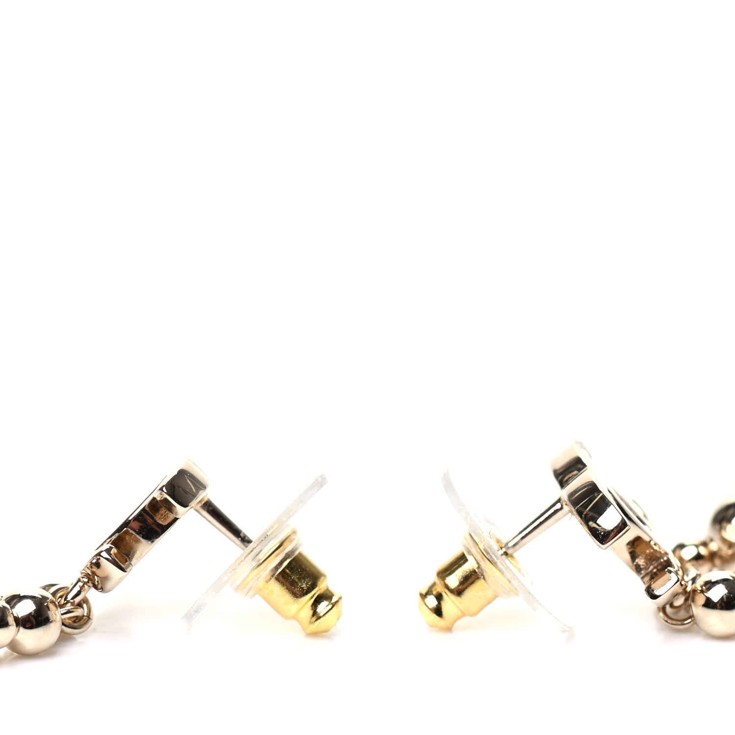 Chanel Metal CC Bead Drop Earrings Gold 3 of 5