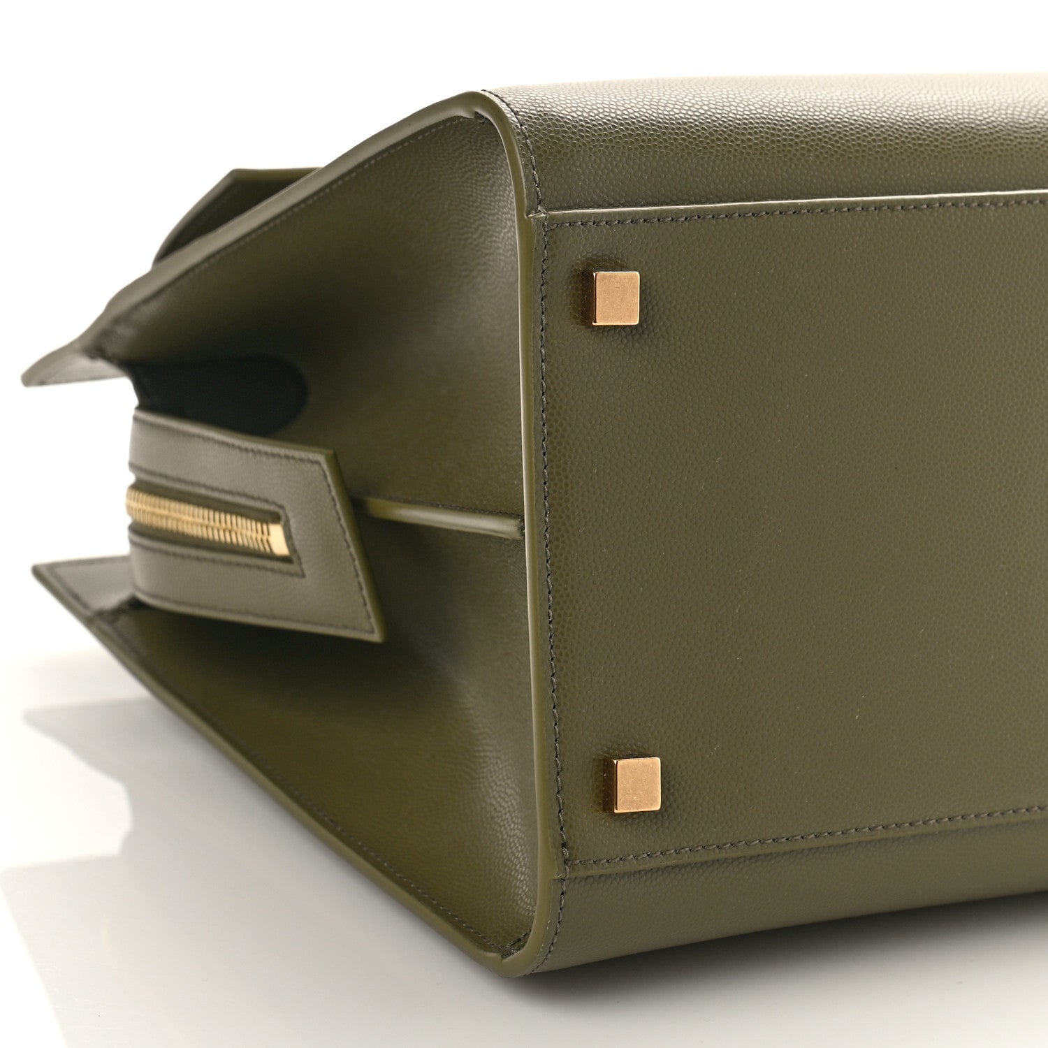 Saint Laurent Grain De Poudre Medium Uptown Tote Vert Kaki 7 of 8