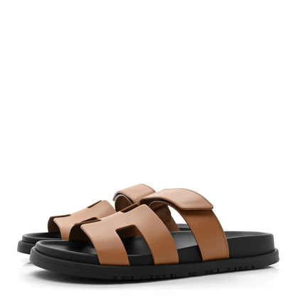 Hermes Calfskin Womens Chypre Sandals 38 Naturel 3 of 8