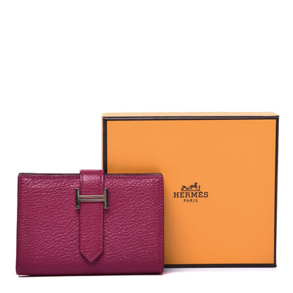 Hermes Chevre Mysore Mini Bearn Wallet Rose Pourpre 8 of 8