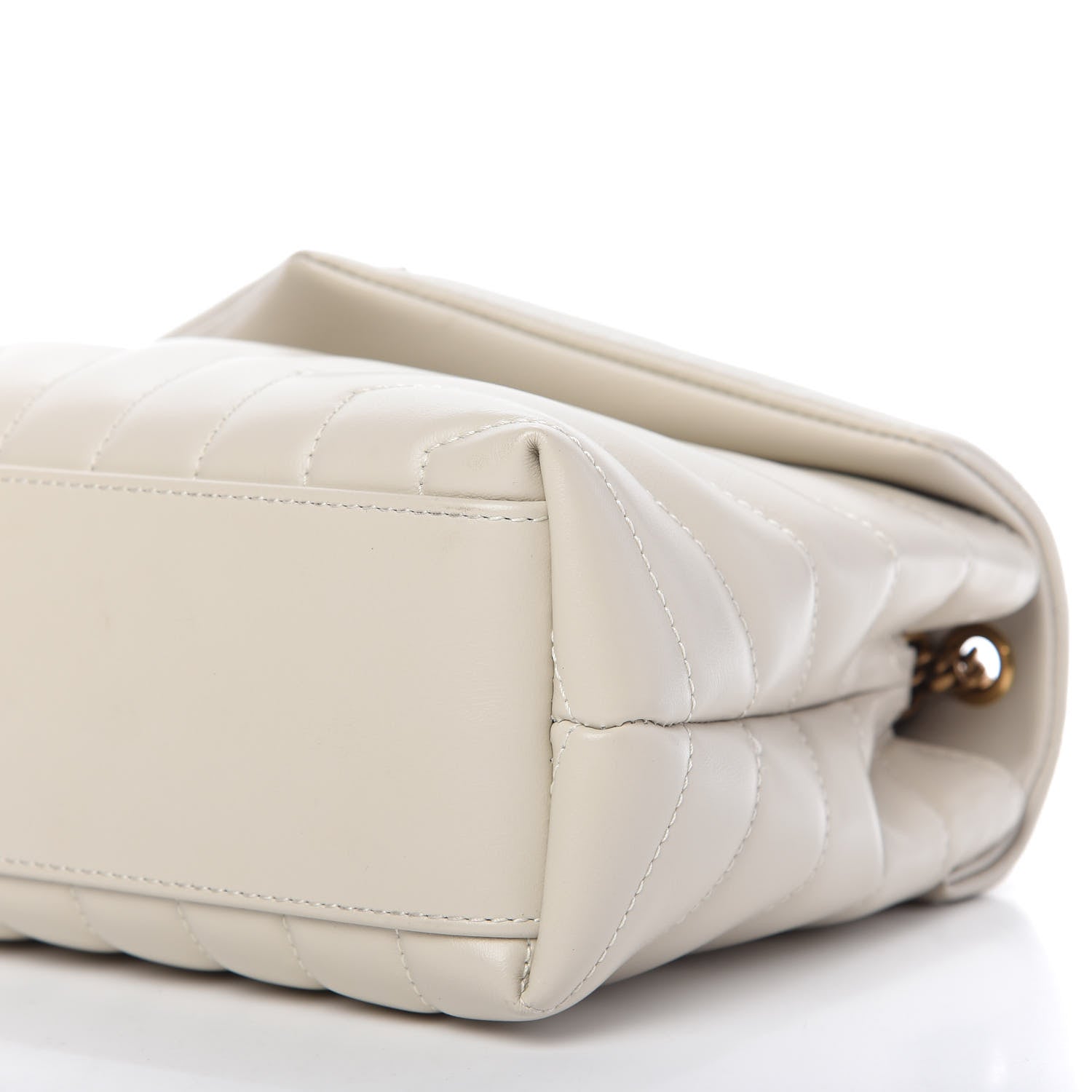 Saint Laurent Calfskin Y Quilted Monogram Small Loulou Chain Satchel Ivory 7 of 9