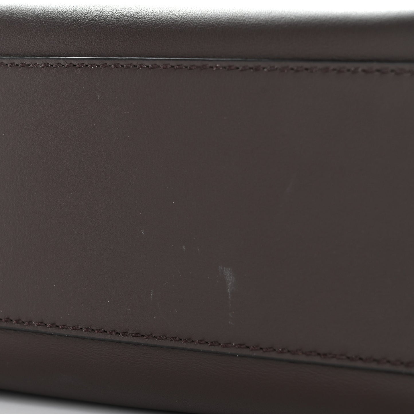 Vitello Seta Suede FF Mini Peekaboo Iconic Satchel Chocolate Sigaro Marrone