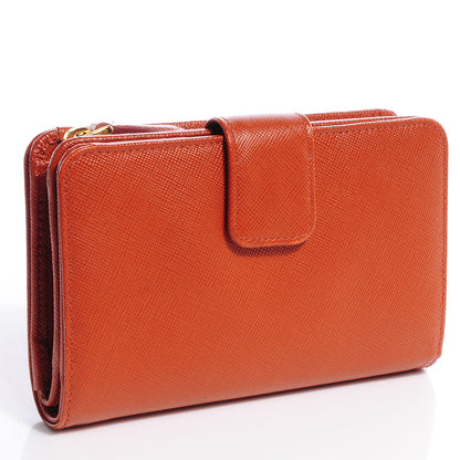Prada Saffiano Metal Compact Wallet Rame 3 of 8