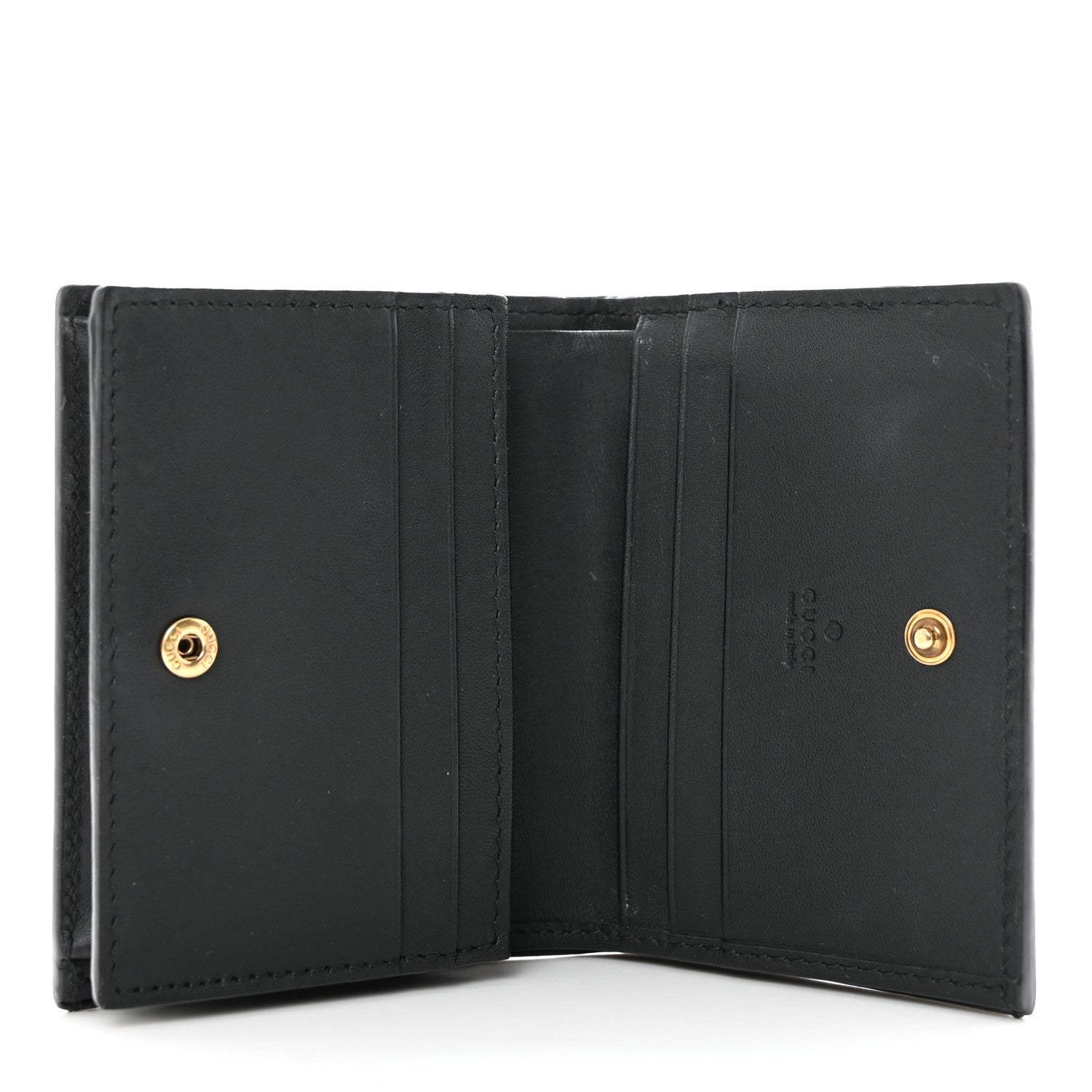 Gucci Calfskin Queen Margaret Card Case Wallet Black Mystic White 5 of 7