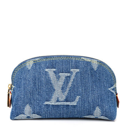 Louis Vuitton Denim Giant Monogram Pochette Cosmetique PM Denim Blue 1 of 7