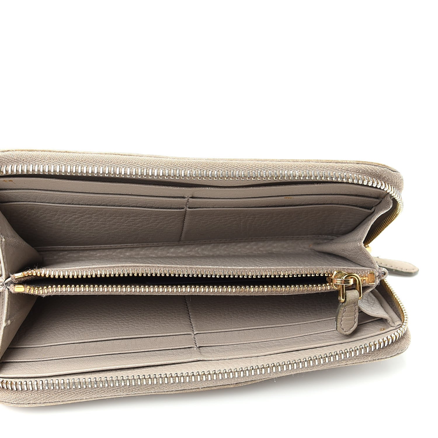 Prada Vitello Daino Zip Around Wallet Pomice 5 of 13