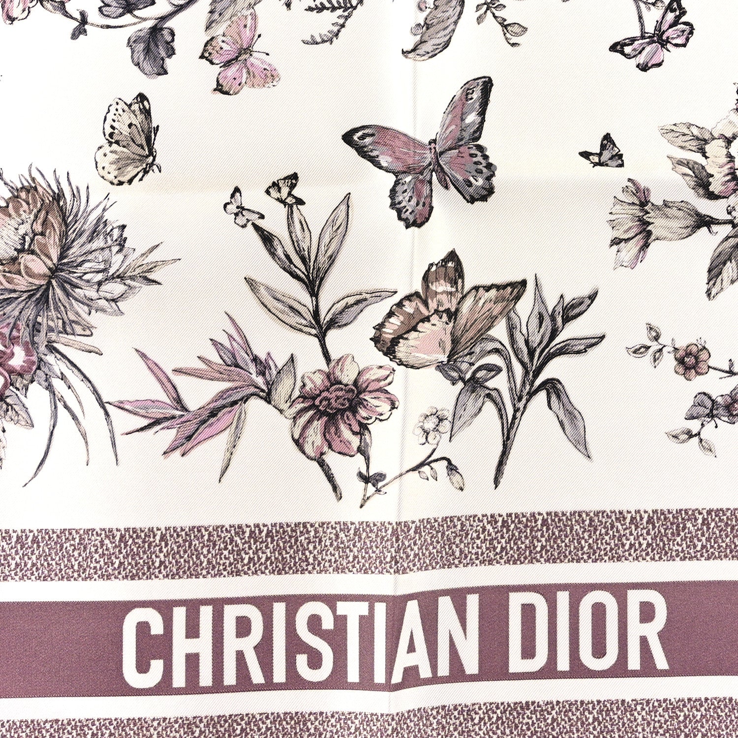 Christian Dior Silk Toile De Jouy Toile de Jouy Mexico Square Scarf Rose Multicolor 2 of 3