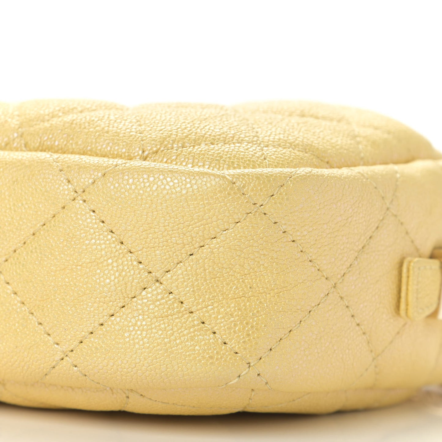 Iridescent Caviar Quilted Small Timeless Camera Case Yellow