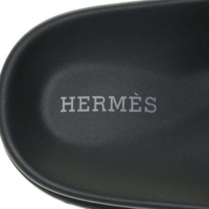 Hermes Calfskin Womens Chypre Sandals 37.5 Black 7 of 11