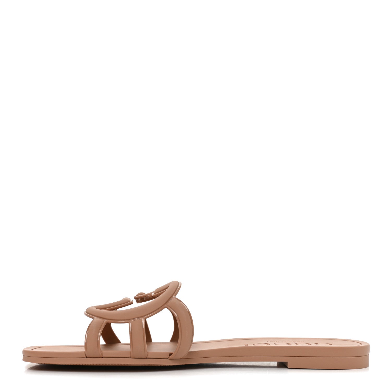 Gucci Rubber Interlocking G Womens Slide Sandals 36 Vintage Camel 1 of 9