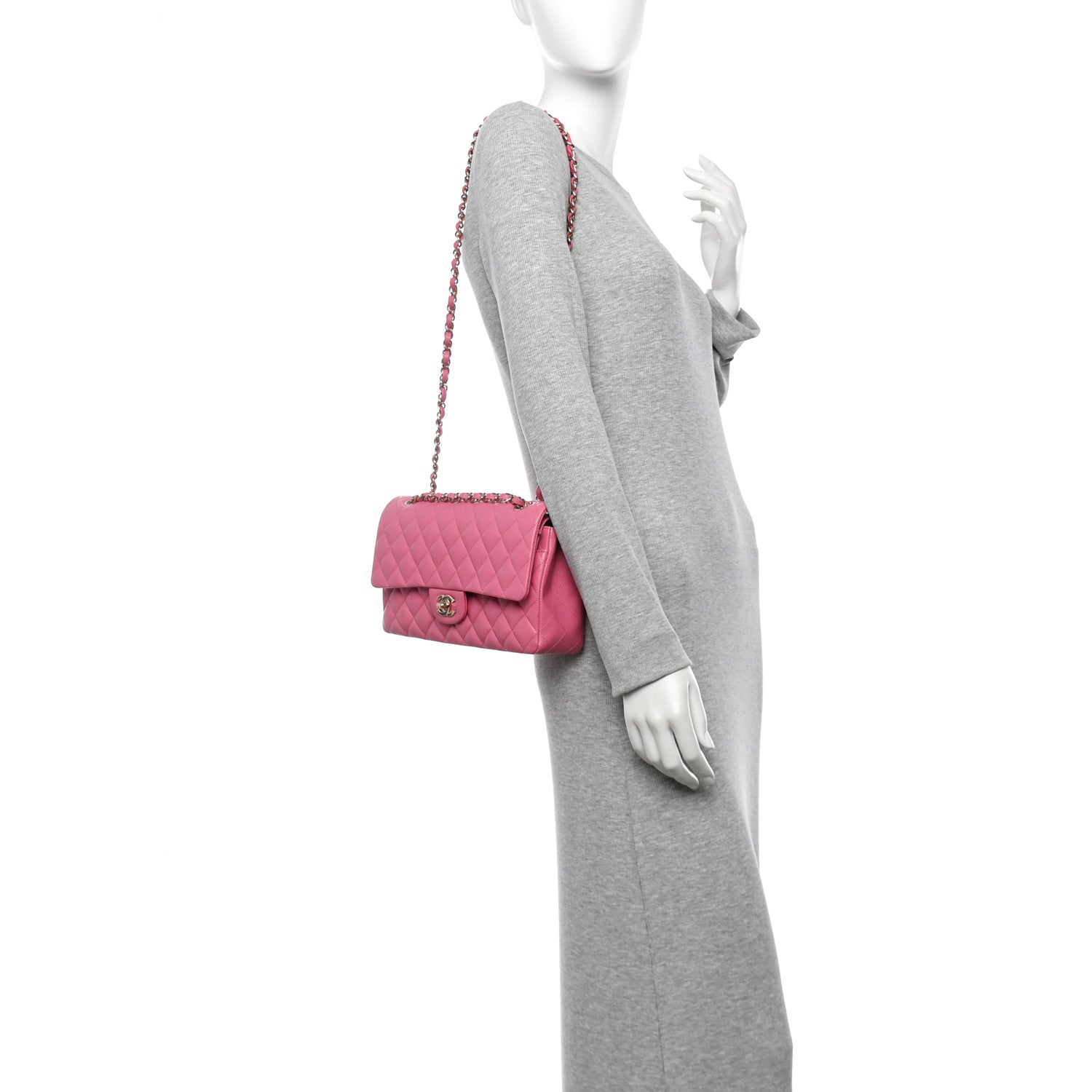 Chanel Caviar Quilted Medium Double Flap Pink 2 of 11