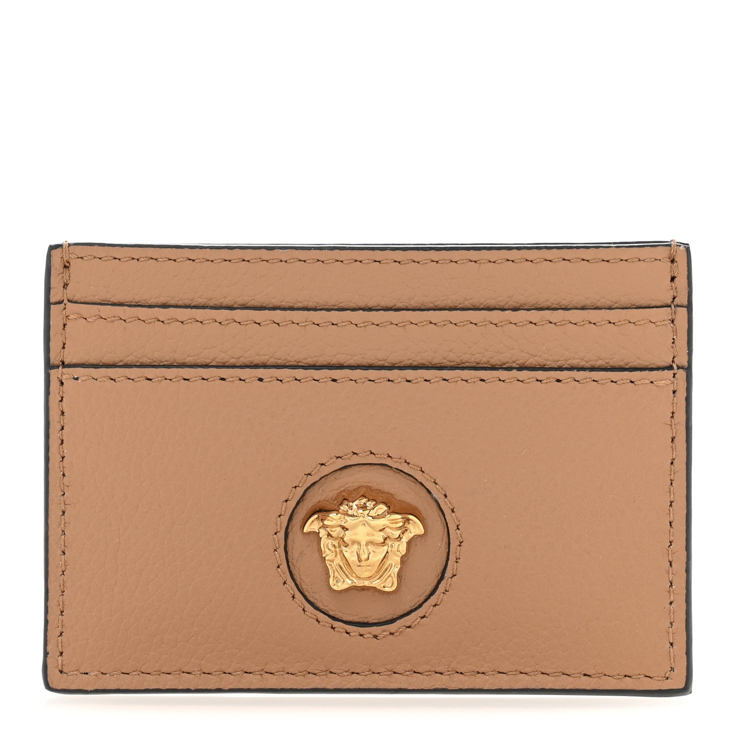 Versace Calfskin Medusa Card Holder Brown 1 of 6