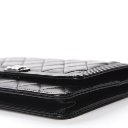 Chanel Lambskin Quilted Boy Wallet On Chain WOC Black 7 of 12