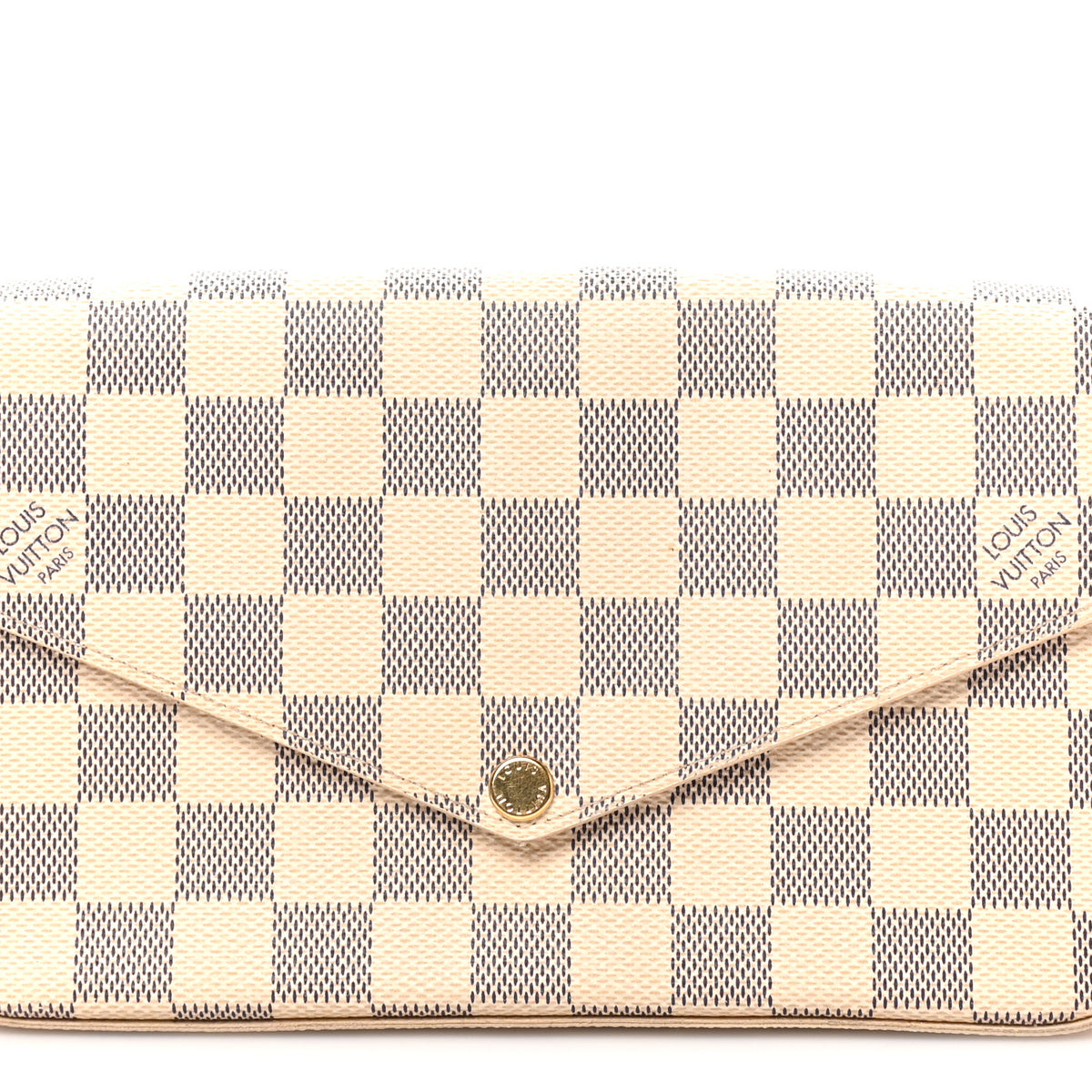 Louis Vuitton Damier Azur Pochette Felicie Chain Wallet Rose Ballerine 8 of 11