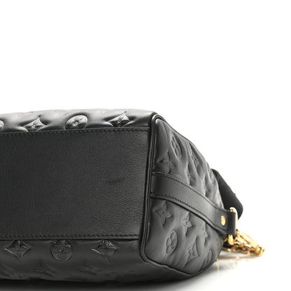 Louis Vuitton Lambskin Embossed Monogram Speedy 22 Bandouliere Black 9 of 12