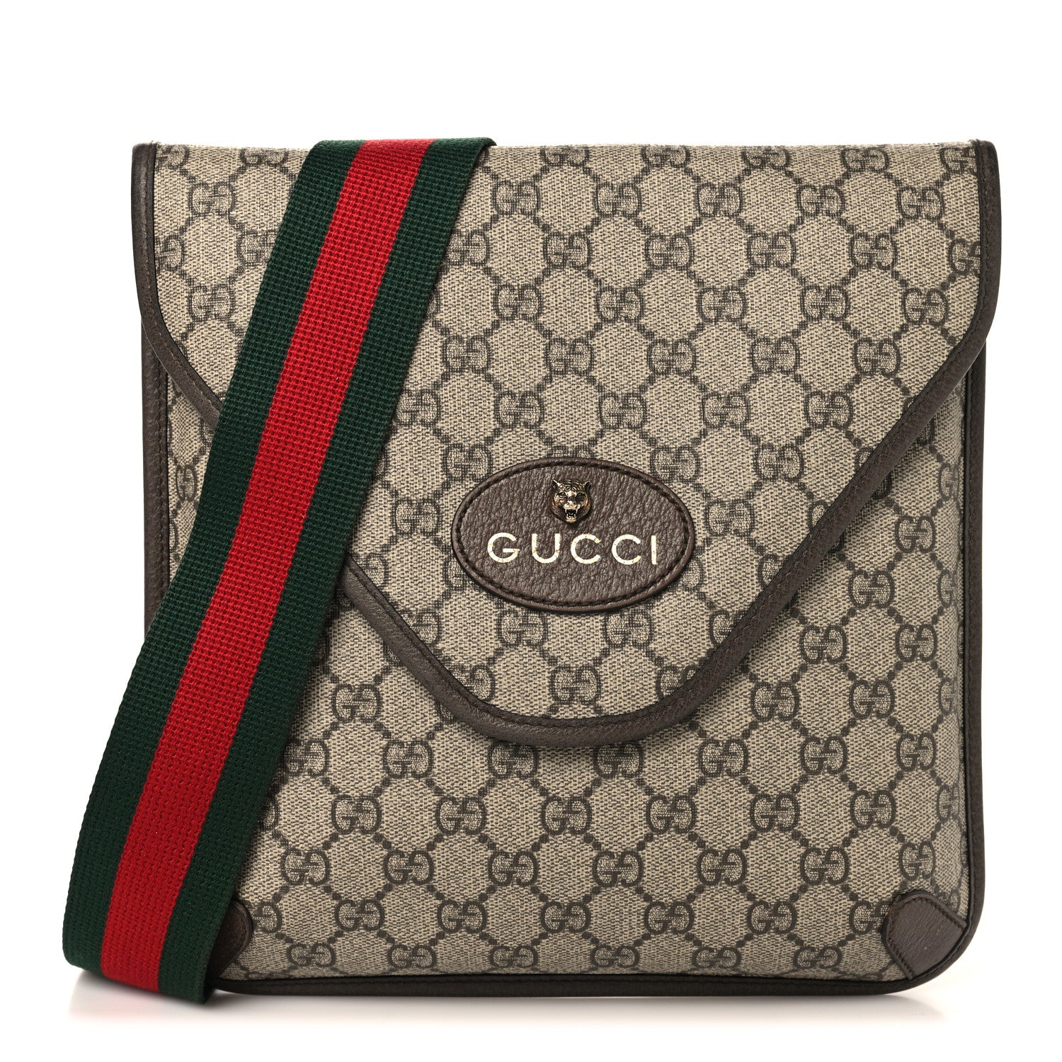 Gucci GG Supreme Monogram Web Medium Neo Vintage Flap Messenger Bag Beige New Acero 1 of 13