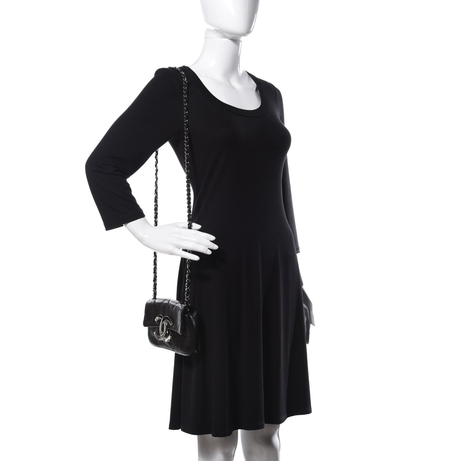 Chanel Lambskin Diamond Stitched Mini Flap Black 2 of 11