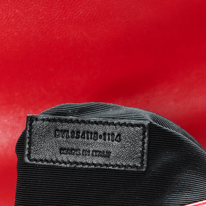 Saint Laurent Grain De Poudre Matelasse Chevron Large Monogram Satchel Lipstick Red 7 of 14