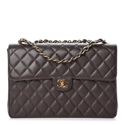 Chanel Caviar Quilted Jumbo Single Flap Brown 1 of 9
