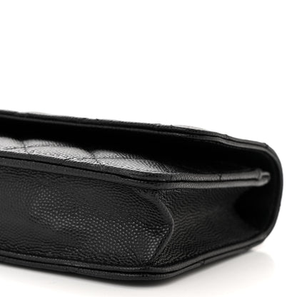 Chanel Caviar Quilted Coco Chanel Logo Clutch With Chain Flap Black 10 of 10