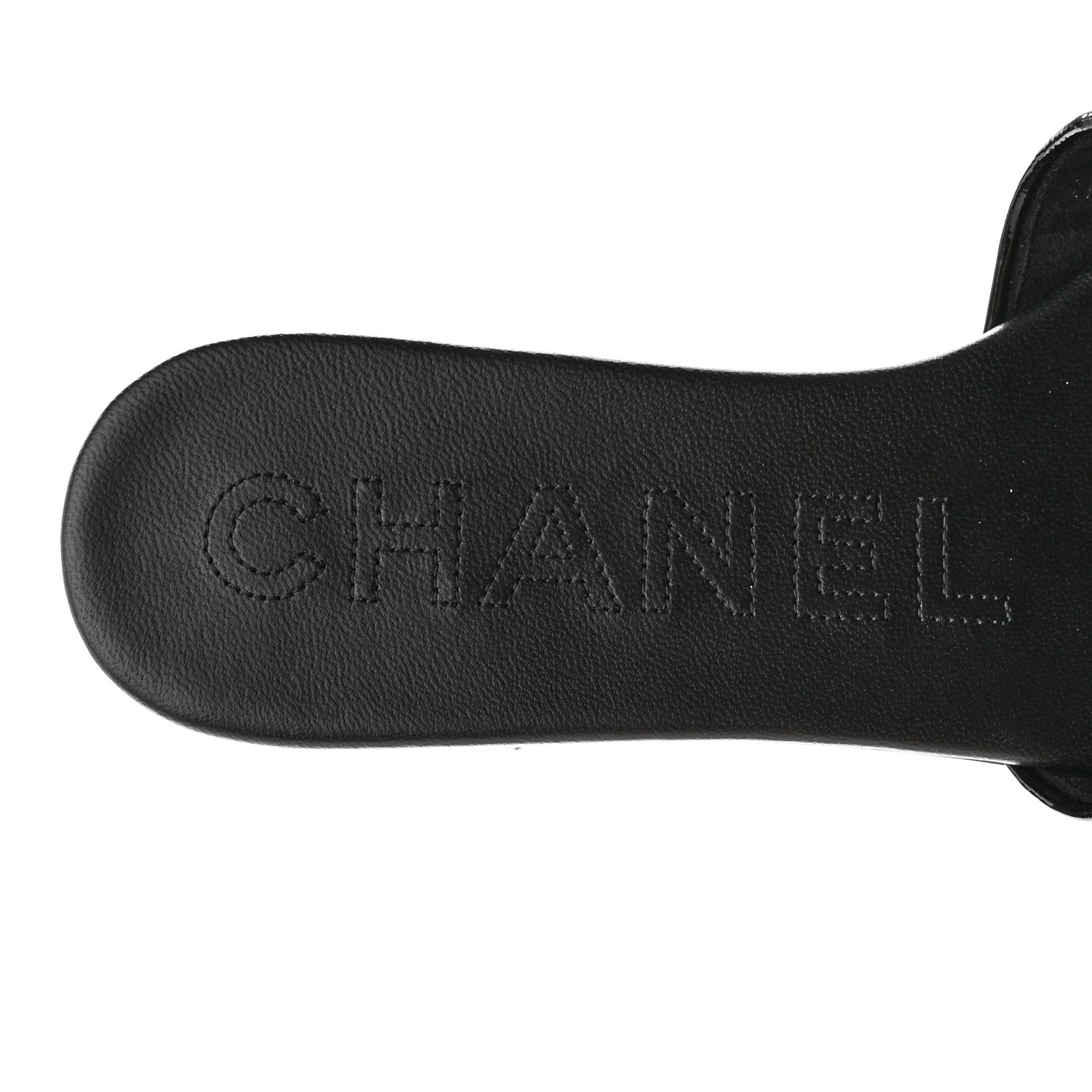 Chanel Mesh Patent Calfskin CC Mules 37 Black 7 of 10