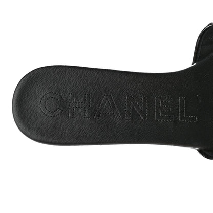 Chanel Mesh Patent Calfskin CC Mules 37 Black 7 of 10