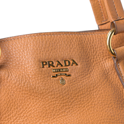 Prada Vitello Daino Side Zip Shopping Tote Caramel 14 of 17