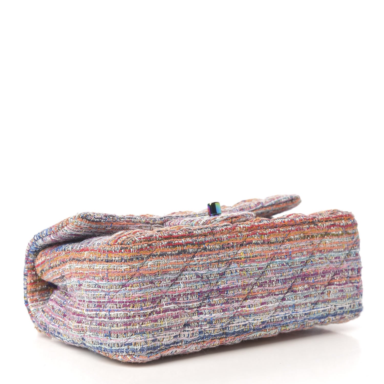Chanel Tweed Quilted Mini Rectangular Flap Blue Pink Orange 3 of 9
