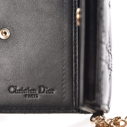 Christian Dior Patent Cannage Small Lady Dior Flap Card Holder Black 8 of 11
