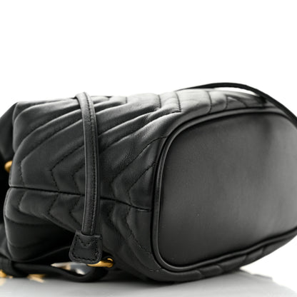 Gucci Calfskin Matelasse GG Marmont Flap Backpack Black 9 of 15