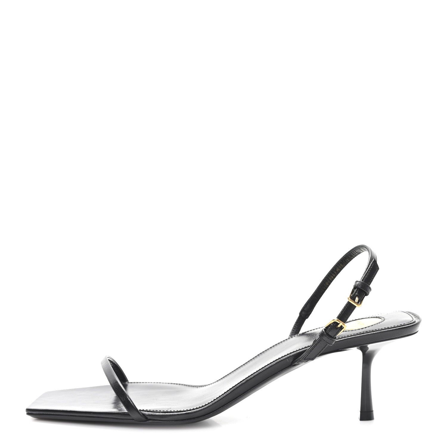 Saint Laurent Satin Slingback Jaspe 55 Sandals  41 Black 1 of 8