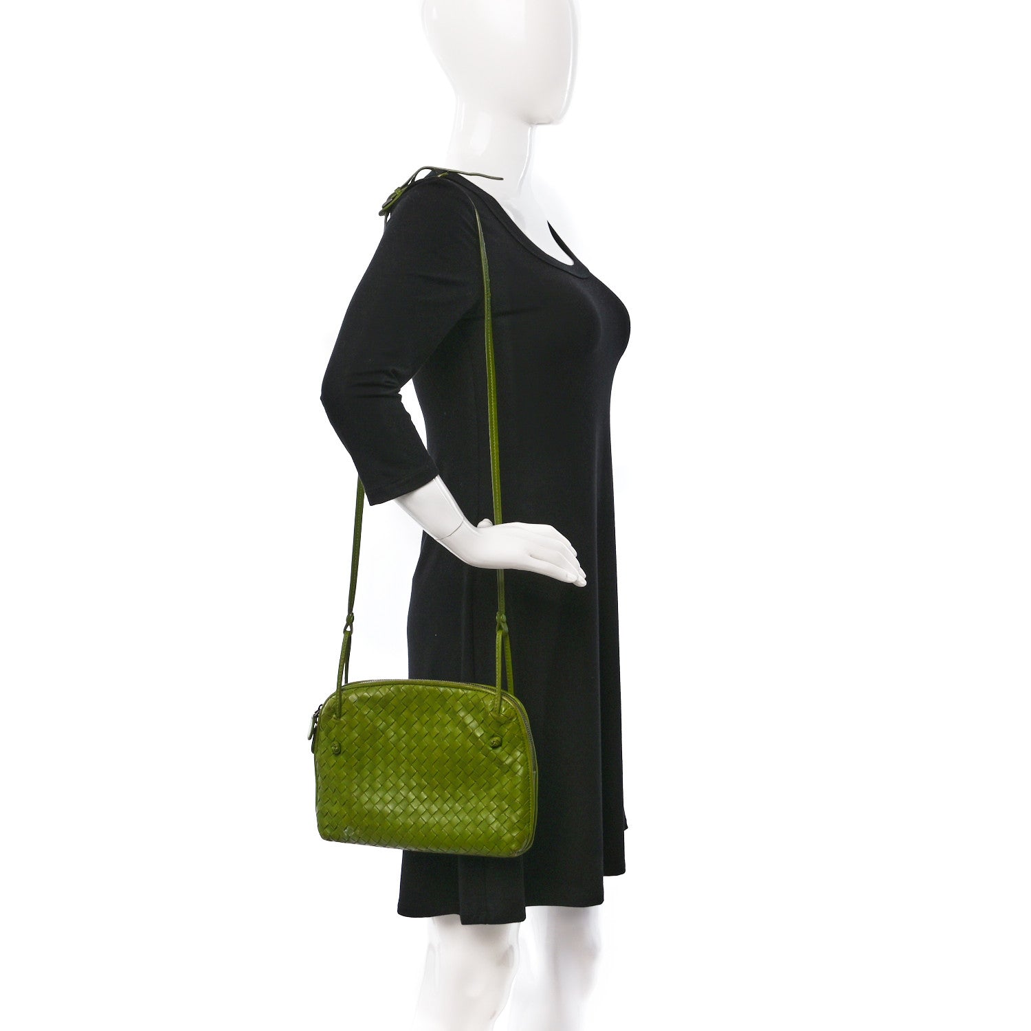 Bottega Veneta Nappa Intrecciato Nodini Crossbody Messenger Green 2 of 13