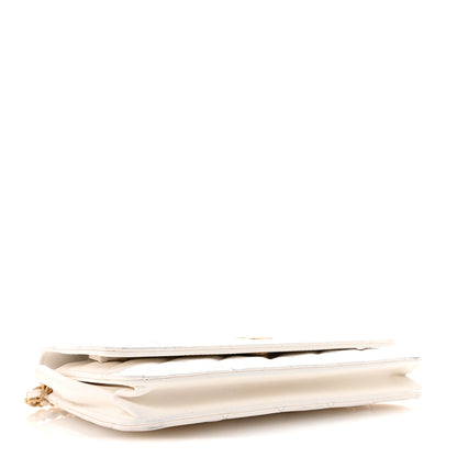 Chanel Lambskin Quilted Romance Wallet On Chain WOC White 4 of 12