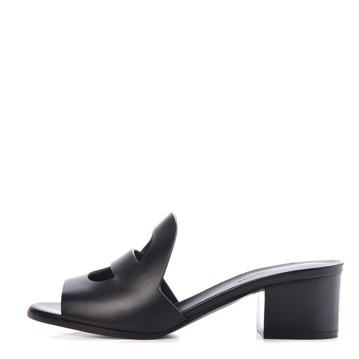 Hermes Calfskin Mona Sandals 38.5 Black 1 of 8