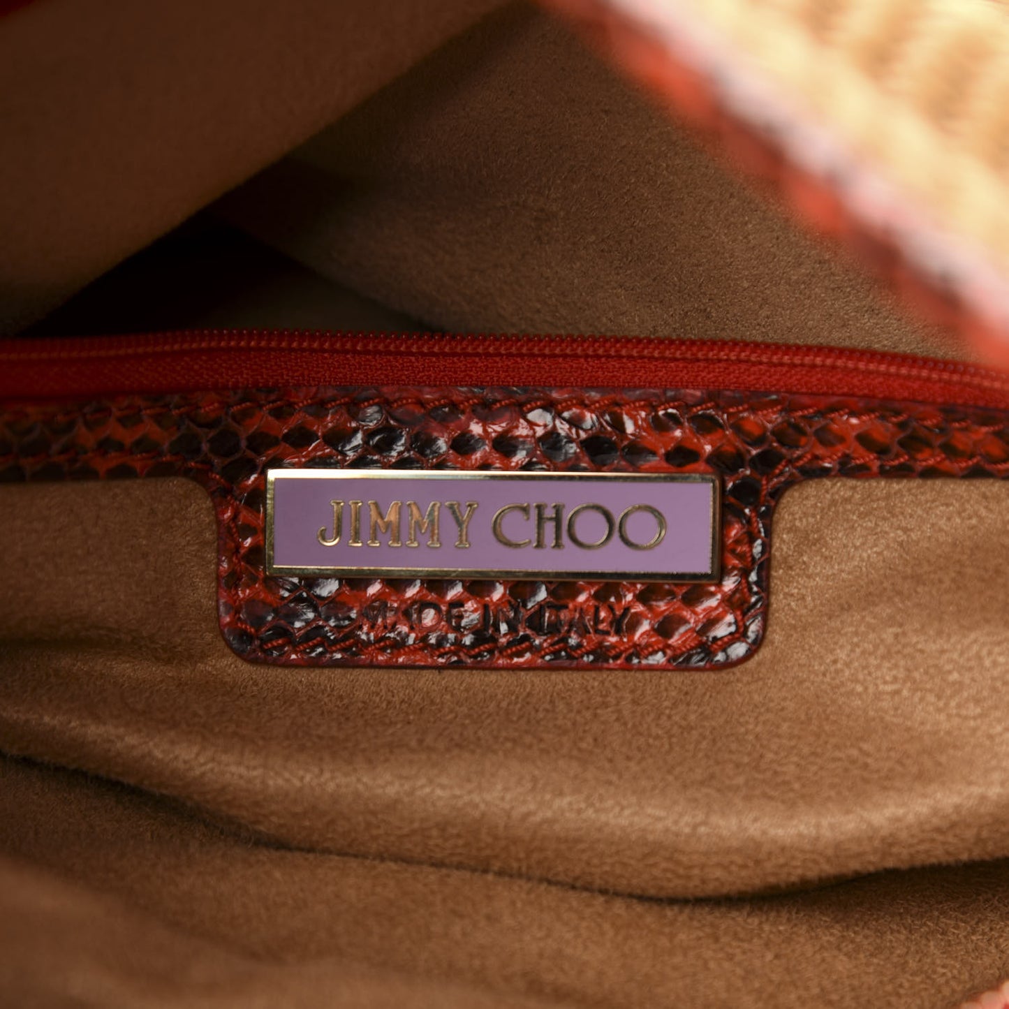 Raffia Snakeskin Sky Hobo Orange