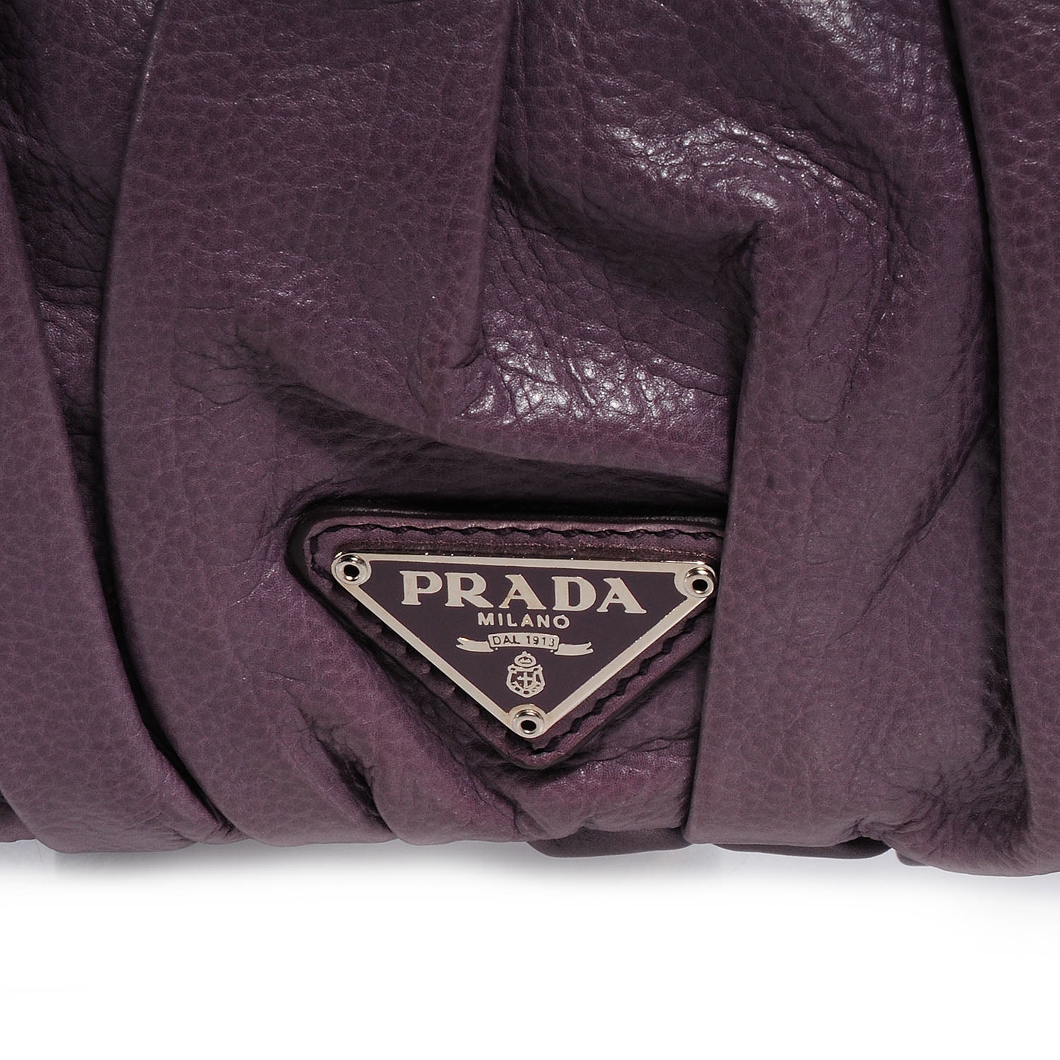 Prada Royal Calf Origami Pleated Clutch Mirtillo 4 of 8