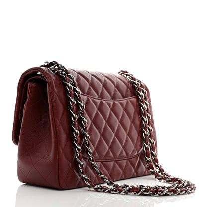 Chanel Caviar Quilted Jumbo Double Flap Dark Red 3 of 10