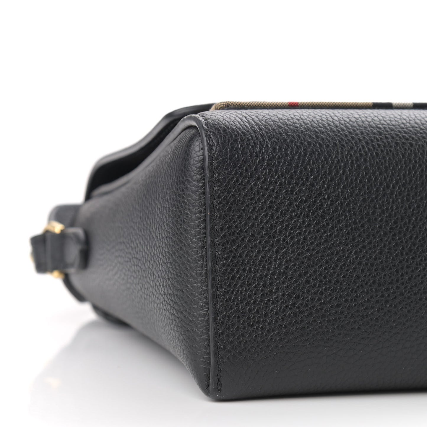Grainy Calfskin Vintage Check Note Crossbody Bag Black