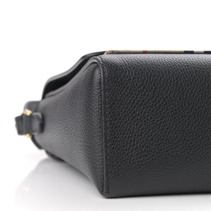 Burberry Grainy Calfskin Vintage Check Note Crossbody Bag Black 7 of 8