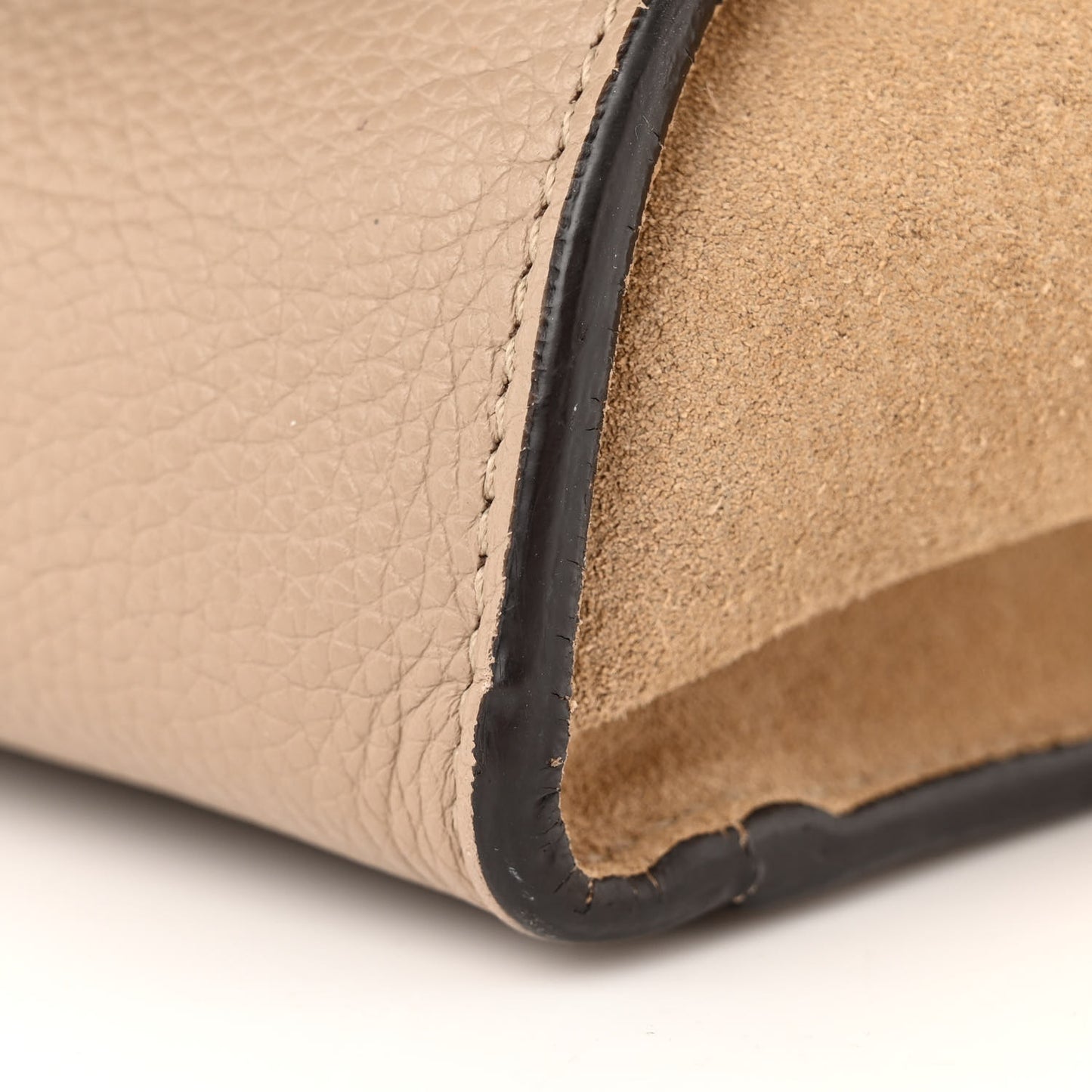 Drummed Calfskin Suede Large Trapeze Dune