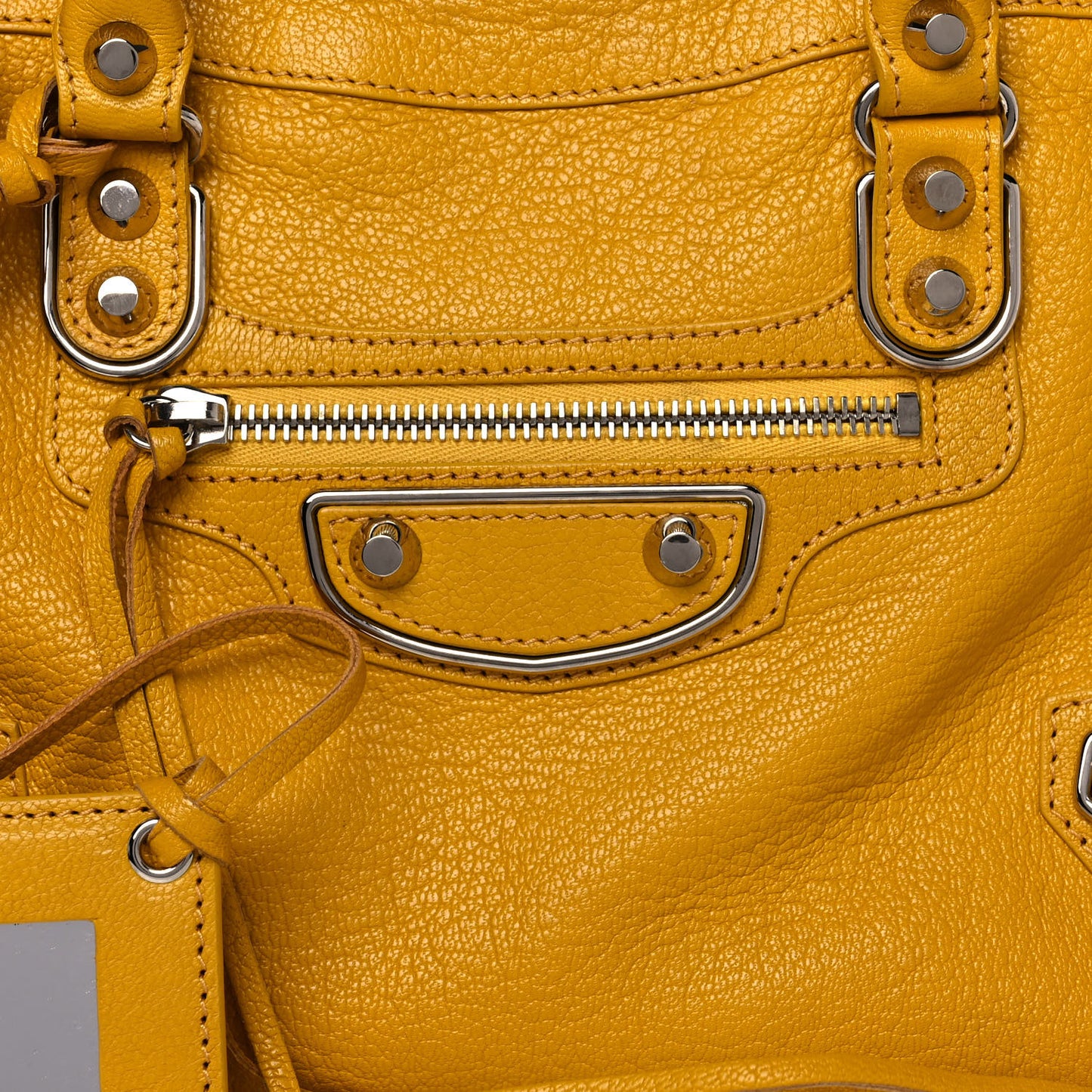 Chevre Silver Metallic Edge Hardware S City Jaune Epi