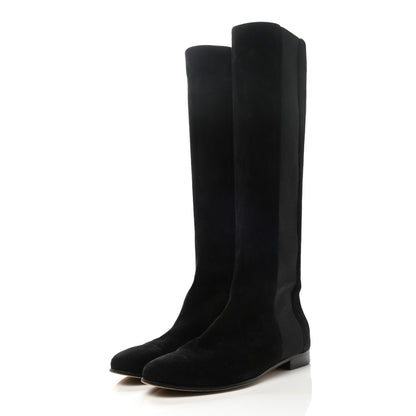 Jimmy Choo Suede Knee High Boots 39.5 Black 3 of 6