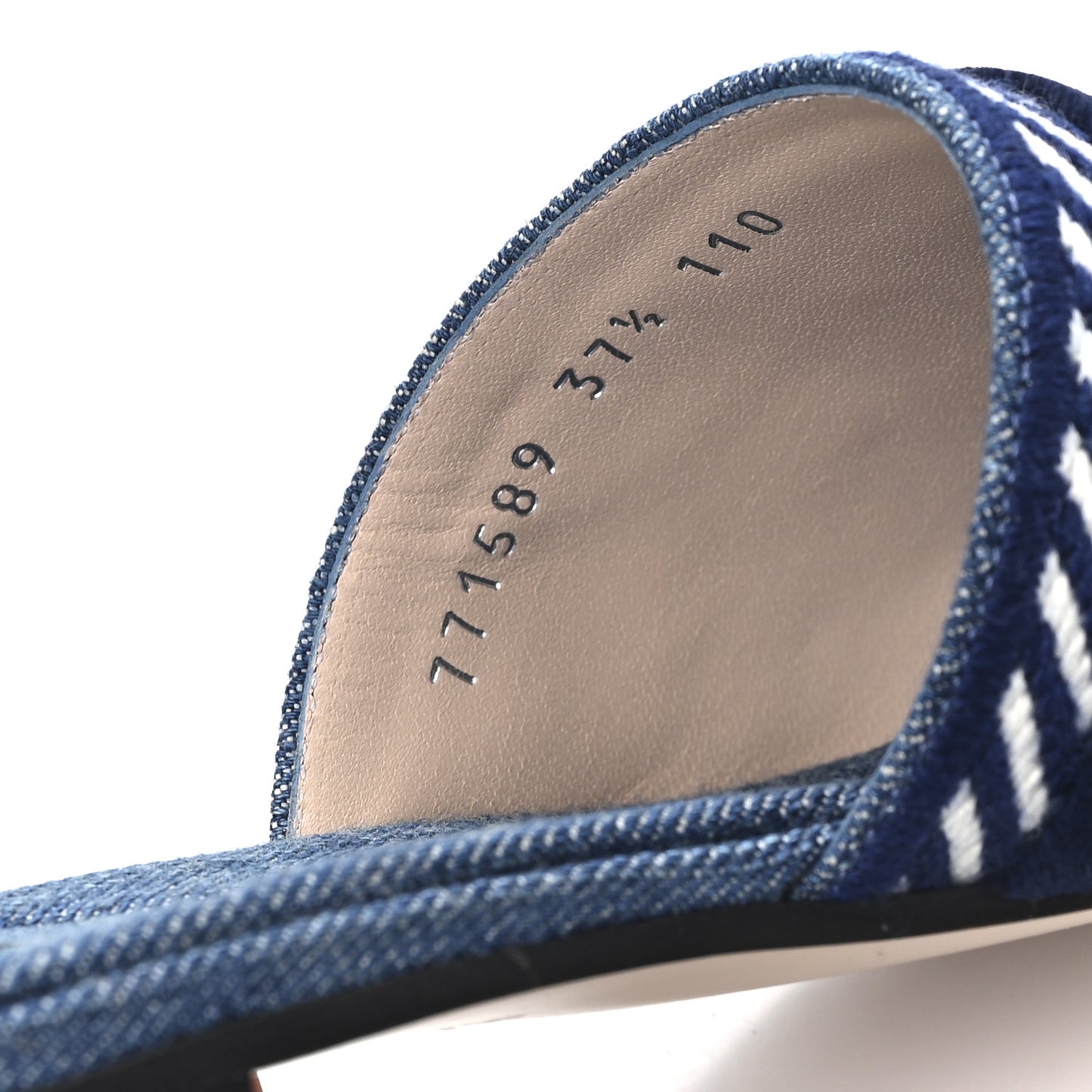 Plain Spain Denim Logo Slide Sandals 37.5 Light Blue