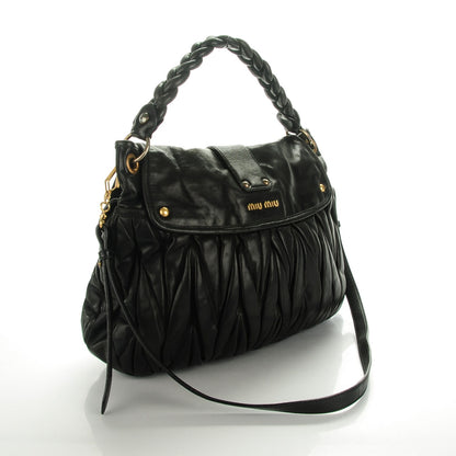 Miu Miu Nappa Matelasse Coffer Hobo Black 3 of 10