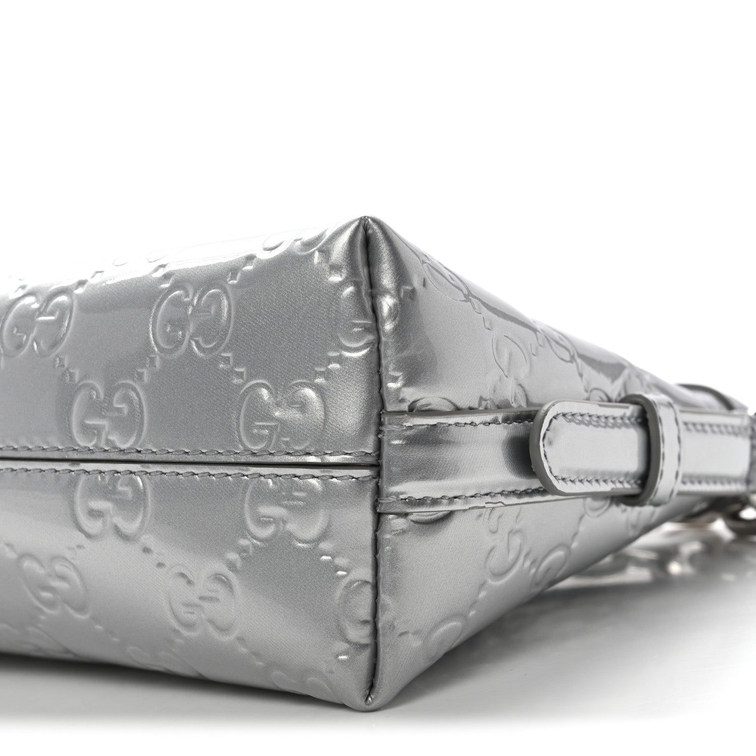 Gucci Shine Guccissima Emblem Small Shoulder Bag Silver 1835981
