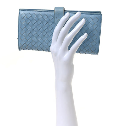Bottega Veneta Nappa Intrecciato Continental Flap Wallet Light Blue 2 of 12
