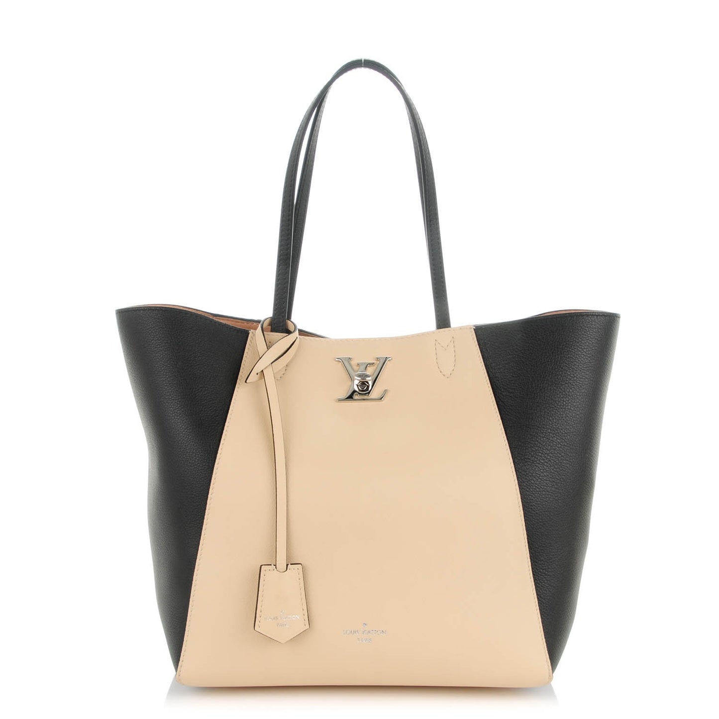 Calfskin Lockme Cabas Vanille Black