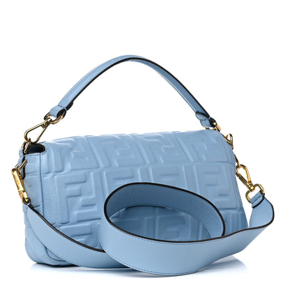 Fendi Nappa FF 1974 Embossed Baguette Azzurro Baby 2 of 16