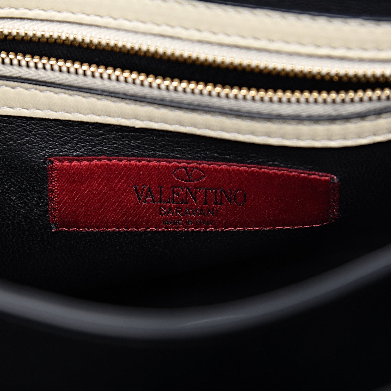 Valentino Garavani Nappa Striped B-Rockstud Flap Black Light Ivory 6 of 21